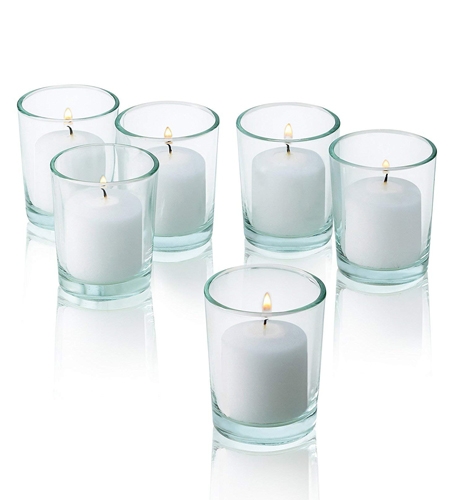 6 Pcs Plain White Candle in a Glass Delivery To Philippines | Send ...