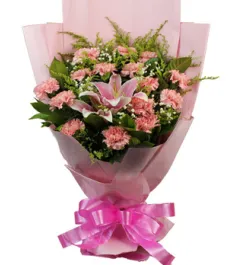 19 Carnations and 2 lilies Bouquet