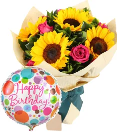 sunflowers with roses bouquet and balloon to philippines