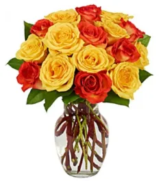 yellow and red rose vase to philippines