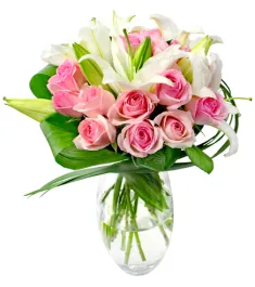 buy rose with lilies vase to philippines