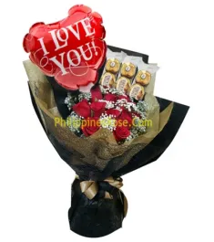 buy roses ferrero & balloon bouquet philippines