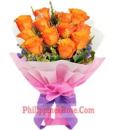 online 12 orange roses bouquet philippines