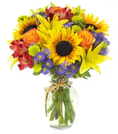 lilies sunflowers with flowers in vase to philippines