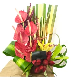 Anthurium in a Basket Arrangements For All Saints' Day