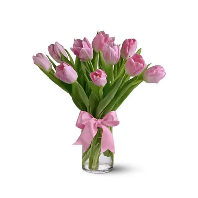 Pink Tulip with Vase Send to Philippines,Tulips to Philippines