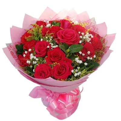 1 Dozen Red Roses in Bouquet to Philippines