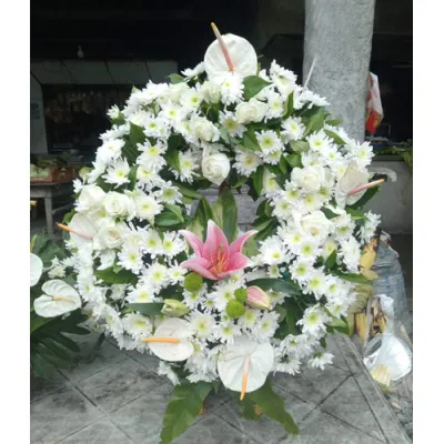 White Flowers Arrangement For All Saint's Day