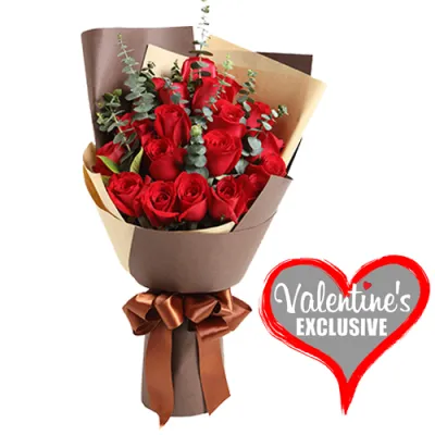 24pcs Red Roses In Bouquet #2