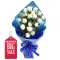 24 White Roses in Bouquet