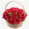 Two Dozen Red Color Roses in Basket