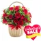 24pcs Red Roses Inside Basket